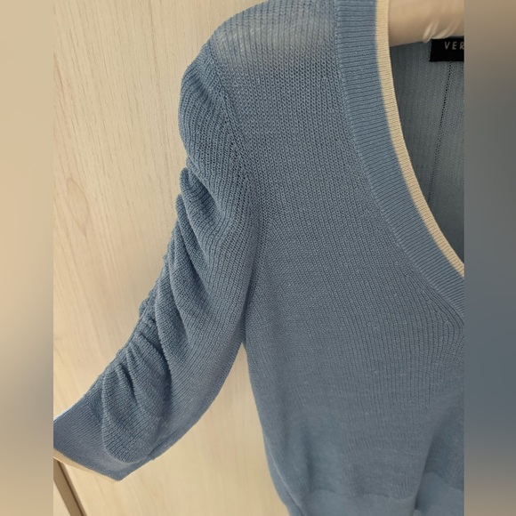 Veronica Beard Saville Sheer V-Neck Pullover XS - Picture 5 of 6